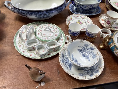 Lot 5116 - Group of ceramics, including Dresden tea wares, Davenport printed tureen, etc