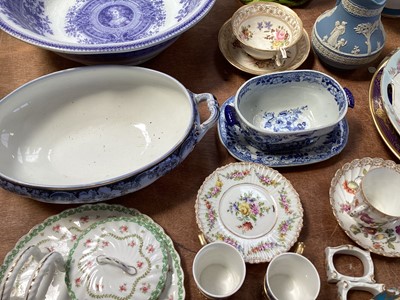 Lot 5116 - Group of ceramics, including Dresden tea wares, Davenport printed tureen, etc