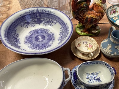 Lot 5116 - Group of ceramics, including Dresden tea wares, Davenport printed tureen, etc