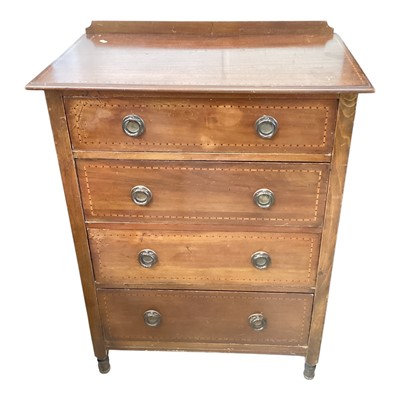 Lot 5364 - Edwardian inlaid mahogany chest of four drawers, 76cm wide, 45.5cm deep, 103.5cm high
