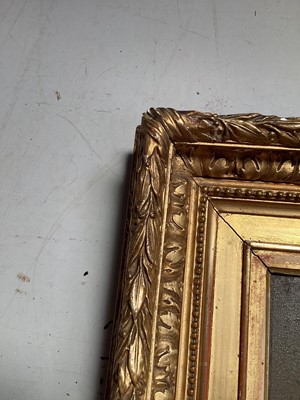 Lot 5122 - Antique 19th/early 20th century French oil on panel painting, still life of flowers in a vase, indistinctly signed, labels verso, in gilt gesso frame, 14.5cm x 11cm