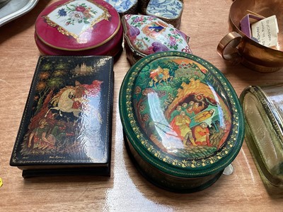 Lot 5126 - Group of ceramics and other items, including a pair of Mintons tiles, studio pottery, 19th century cups and saucers, etc
