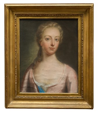 Lot 1207 - French School, 18th century, pastel - Portrait of a lady, 45.5cm x 35.5cm, in glazed gilt frame