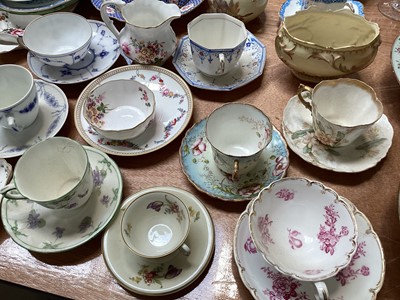 Lot 5131 - Group of ceramics, mostly tea cups and saucers, including Royal Copenhagen, Minton, Royal Worcester, Royal Crown Derby, etc