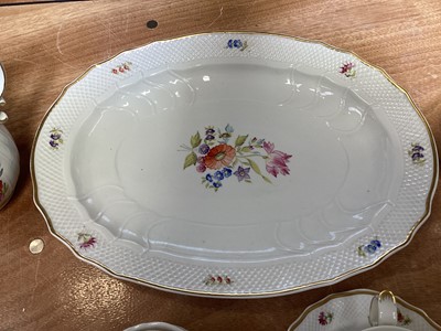 Lot 5148 - Hungarian Hollohaza hand painted coffee set, including coffee pot, cream jug, sugar bowl and cover, cup and saucer, and serving dish