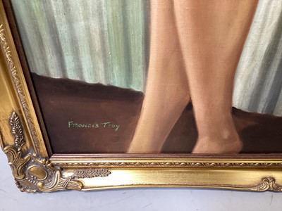 Lot 5175 - Francis Tsoy (Chinese, 20th century) large oil on canvas, nude portrait of a woman, signed, 89cm x 59cm