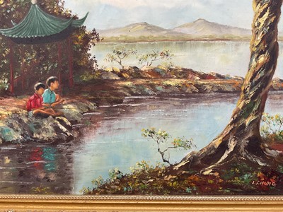 Lot 5175 - Francis Tsoy (Chinese, 20th century) large oil on canvas, nude portrait of a woman, signed, 89cm x 59cm