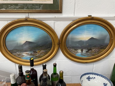Lot 5181 - Frank Holme (1879-1930), pair of gouache landscape paintings in gilt frames, 49cm x 39cm
