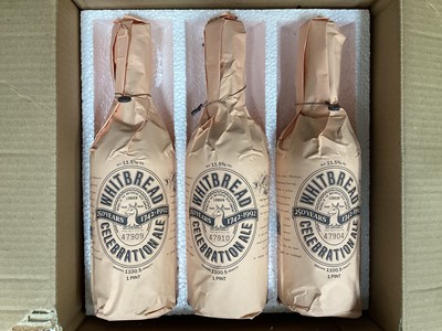 Lot 5121 - Crate of six Whitbread Celebration Ales in original wrappers, with letter