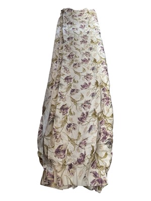 Lot 5199 - Large pair of Laura Ashley linen and cotton blend floral curtains, and other textiles
