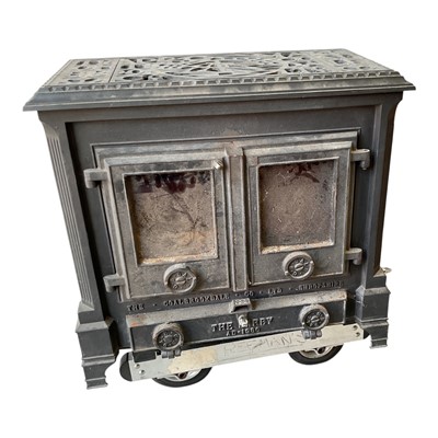Lot 5413 - Good quality Coalbrookdale cast iron stove - The Darby, 81cm wide, 43cm deep, 75cm high