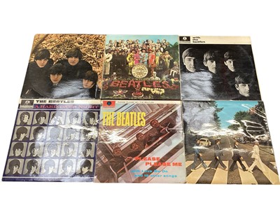 Lot 2788 - Six Beatles LP Records plus 6 others.