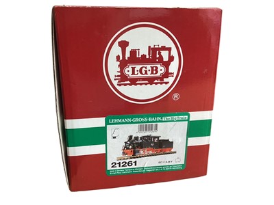 Lot 1766 - LGB G Gauge DR black 0-6-0 locomotive and tender 994652, boxed 21261 (1)