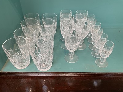 Lot 5233 - Waterford Colleen pattern drinking glasses, including 8 tumblers, 7 sherry and 6 liqueur