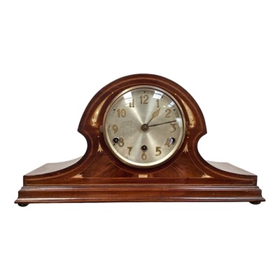Lot 5256 - Edwardian mahogany mantle clock with mother of pearl inlay