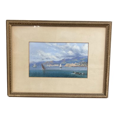Lot 1127 - Neopolitan school gouache, harbour scene, and other works