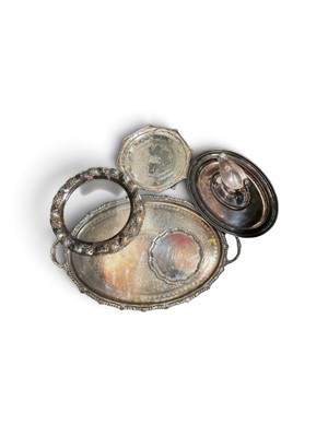 Lot 129 - Collection of silver plate trays and other plate