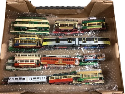 Lot 1769 - Large selection of loose plastic and Diecast Trams and Buses, approx. 200 (8 boxes).