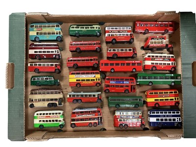 Lot 1769 - Large selection of loose plastic and Diecast Trams and Buses, approx. 200 (8 boxes).
