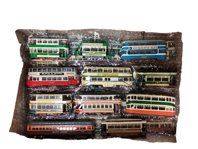 Lot 1769 - Large selection of loose plastic and Diecast Trams and Buses, approx. 200 (8 boxes).
