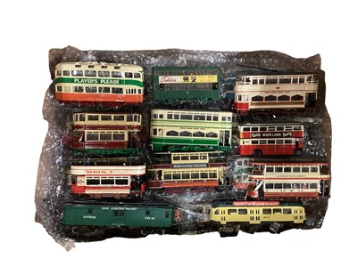 Lot 1769 - Large selection of loose plastic and Diecast Trams and Buses, approx. 200 (8 boxes).