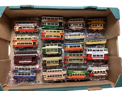 Lot 1769 - Large selection of loose plastic and Diecast Trams and Buses, approx. 200 (8 boxes).