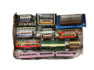 Lot 1769 - Large selection of loose plastic and Diecast Trams and Buses, approx. 200 (8 boxes).