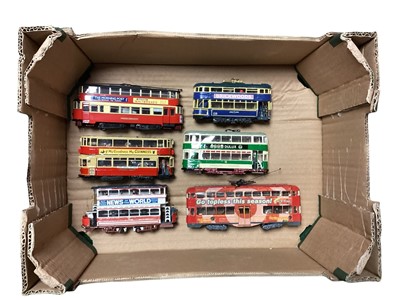 Lot 1769 - Large selection of loose plastic and Diecast Trams and Buses, approx. 200 (8 boxes).
