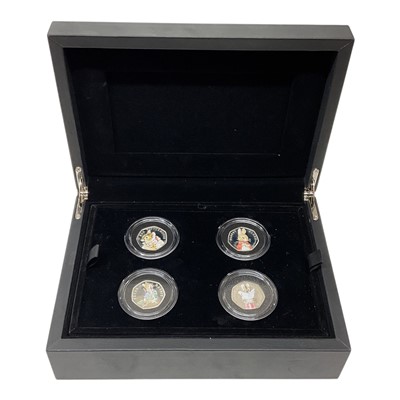 Lot 435 - G.B. - Royal Mint Beatrix Potter 2018 UK 50p four coin silver proof character set (N.B. Coloured, in case of issue with Certificates of Authenticity) (1 coin set)