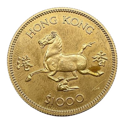 Lot 604 - Hong Kong - Gold $1000 coin 1974 (N.B. Rev: Test mark) otherwise GEF (1 coin)