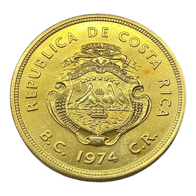 Lot 605 - Costa Rica - Gold 1500 Colones coin 1974 UNC (N.B. A.G.W .9675 oz) (1 coin)
