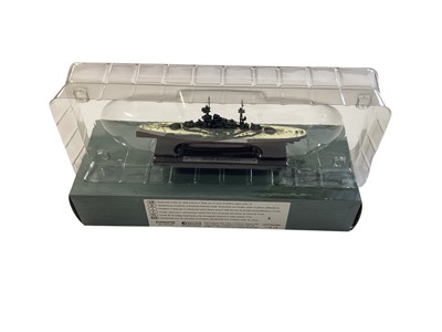 Lot 1771 - Atlas Editions Legendary Warship Collection Diecast Models, including HMS Warspite 7134113, HMS Ramillies 7134116, HMS Duke of York 7134120, HMS Exeter 7134114, HMS Rodney 7134118, HMS Repulse 7...