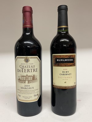 Lot 108 - Two bottles, Chateau du Tertre Margaux 2004, 13%., 750ml. and Burlwood Ruby Cabernet 2000, 13%., 750ml.