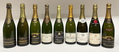 Lot 59 - Nine bottles of champagne to include: Krug 1962, Lanson, Moët & Chandon and others