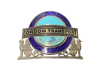 Lot 1940s silver and enamel London Transport Instructor badge, numbered 116 to reverse, (Birmingham 1943), maker J R Gaunt & Son, 6cm in width.