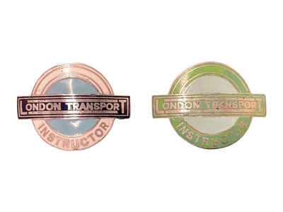 Lot Two vintage enamel London Transport Instructor badges, by Firmin, each 5cm in width, (2).
