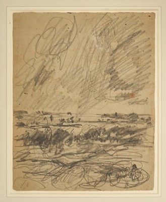 Lot Harry Becker (1865-1928) graphite, Suffolk Landscape and Sky, 33 x 26, unframed but with mount