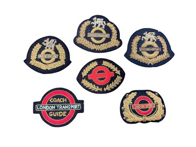 Lot Group of six London Transport, Buses and Underground bullion work uniform badges, (6).