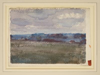 Lot Harry Becker (1865-1928) watercolour, Landscape at Dusk, 12 x 17cm, mounted but unframed