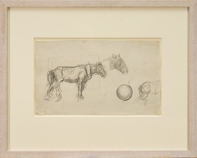 Lot Harry Becker (1865-1928) graphite, Study of a Heavy Horse, 18.5 x 32cm, glazed frame