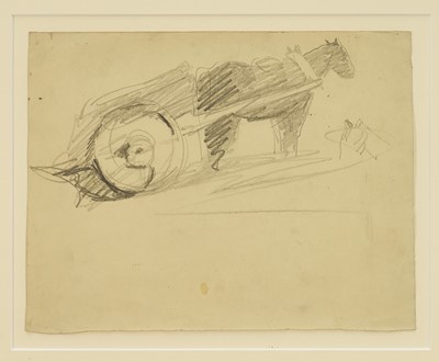 Lot Harry Becker (1865-1928) graphite, Working Horse and Tumbril, 22.5 x 29cm, glazed frame