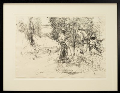 Lot Harry Becker (1865-1928) lithograph, Cutting a Roadside Hedge, Suffolk, 1908, sheet 37 x 54cm, glazed frame