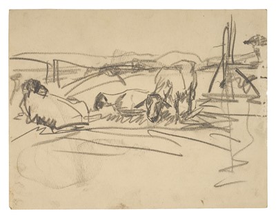 Lot Harry Becker (1865-1928) graphite, Study of Sheep, 17 x 22cm, unframed