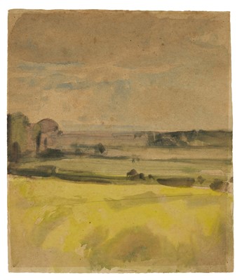 Lot Harry Becker (1865-1928) watercolour, Marshes from Hinton, titled verso, 33 x 27cm, unframed