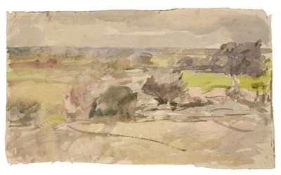 Lot Harry Becker (1865-1928) watercolour, Blyford Landscape, titled verso, 24 x 36cm, unframed