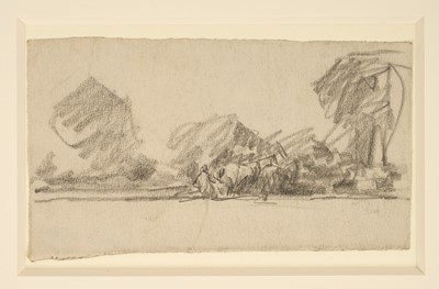 Lot Harry Becker (1865-1928) graphite, Plough Team, 8 x 13cm, mounted but unframed