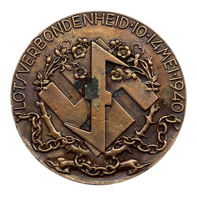 Lot 641 - Germany - A bronze internment medallion awarded by the National Socialist Party Members and German Citizens interned by The Dutch Government during the German invasion May 1940 by F. Gerdes (Dia...