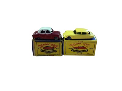 Lot 1778 - A Moko Lesney Matchbox Series 1-75 Vauxhall Cresta No.22, Ford Prefect No.30, Ford Station Wagon No.31, Ford Zodiac No.33, Austin Cambridge No.36, Morris 1000 No.46, Hillman Minx No.57 & Cit...