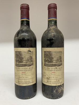 Lot 109 - Two bottles, Chateau Duhart-Milon Pauillac 1990, Barons de Rothschild