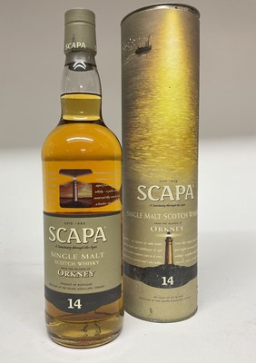 Lot 116 - One bottle, Scapa Single Malt Orkney Whisky, 14 years old, 40&., 70cl., in original card tube